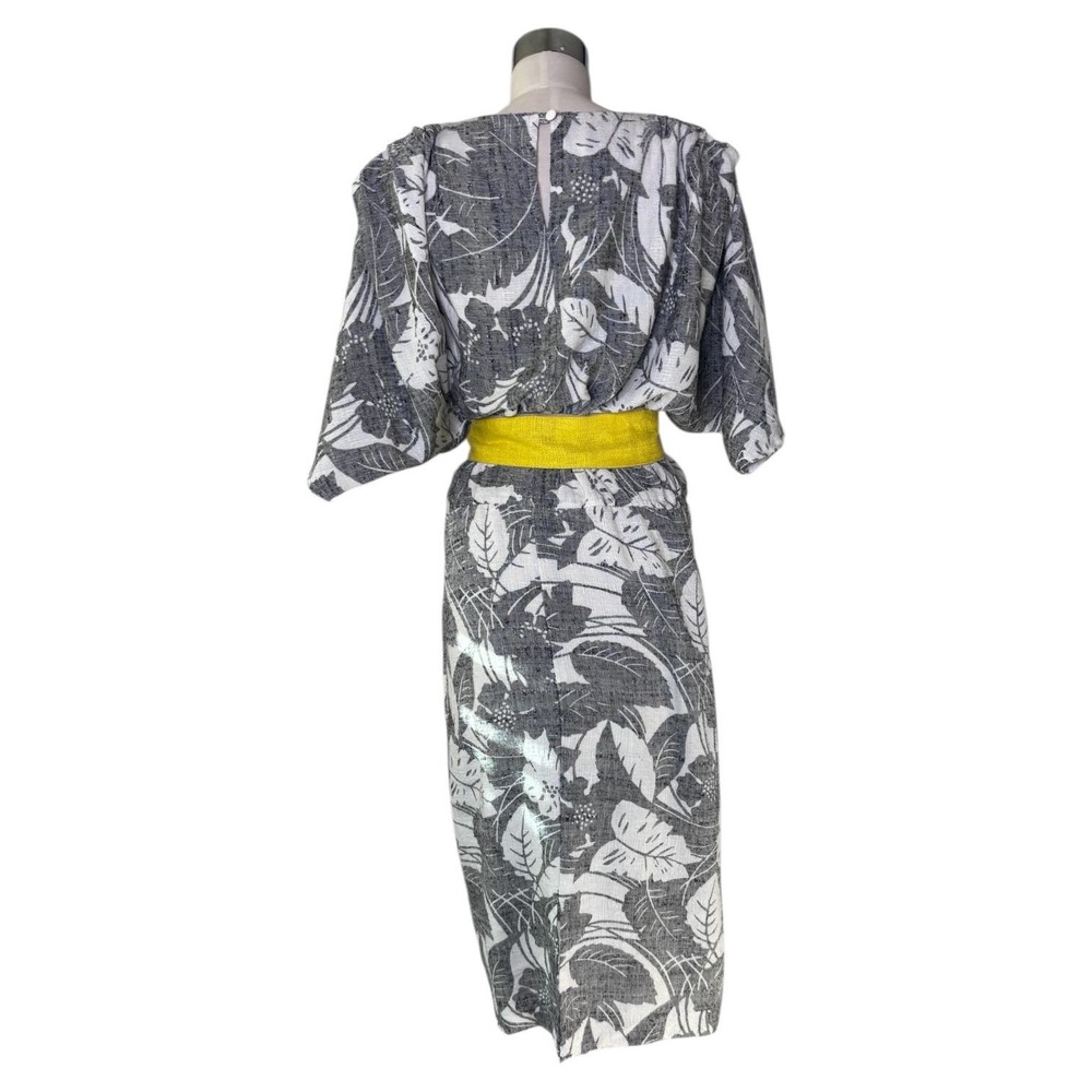 Pizzuto for Phoebe Vintage Kimono Style Tropical Leaf‎ Pattern Dress M - Picture 4 of 9